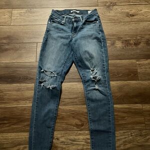 Levi's Women's Distressed Skinny Jeans - Blue